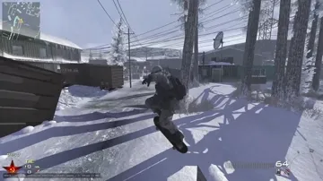 A soldier using Skate 3 movement on a snowy Modern Warfare 2 map